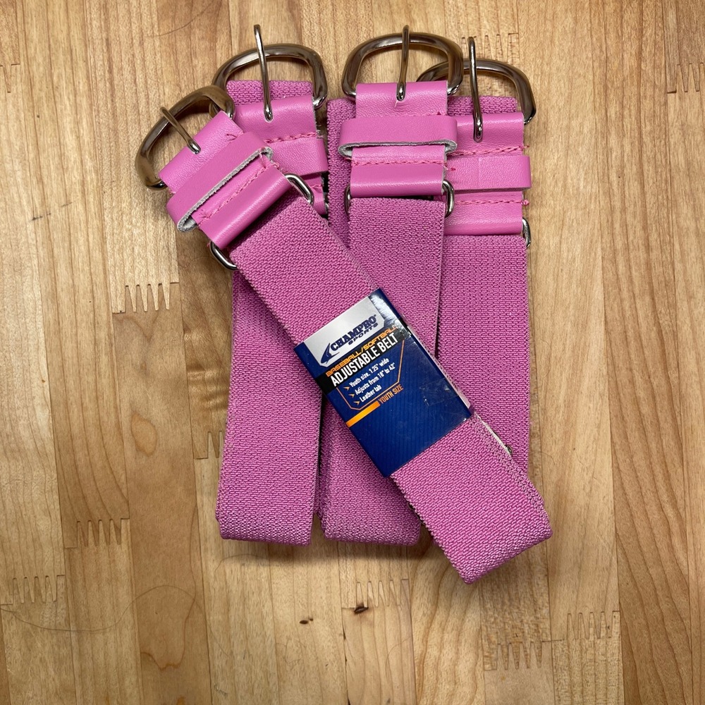 Champro Sports Youth Baseball Softball Adjustable Belt Pink Lot of 4‎ A060Y